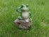 LANKER Frog Garden Statues – 3 Pack 5 Inch Frogs Sitting on Stone Sculptures Outdoor Decor Fairy Garden Ornaments...