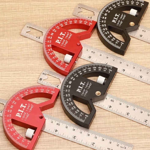 P.I.T. Angle Finder Protractor 8 Inch/203mm, Aluminum Alloy Construction Protractors,Adjustable Angle Finder Ruler for Carpenters & Woodworking Ho...