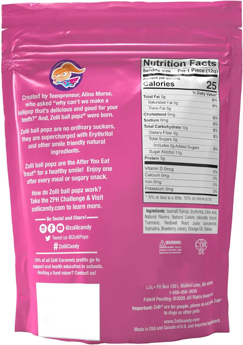 Zollipops The Clean Teeth Pops, Anti Cavity Lollipops, Ball Popz, 5.2 oz (Packaging May Vary)...
