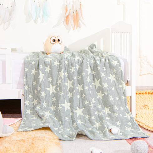 NTBAY 3 Layer Toddler Blanket, Muslin Cotton Jacquard Bed Blankets, Lightweight Thermal Baby Blanket, Super Soft and Warm Crib Blanket for All Sea...