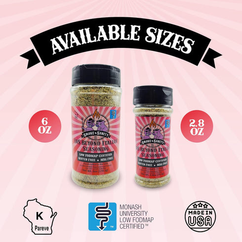 Smoke n Sanity SnS Beyond Italian Seasoning | Monash Certified Low FODMAP | Gluten Free | Certified Kosher | Dairy Free (2.8 oz Shaker)...