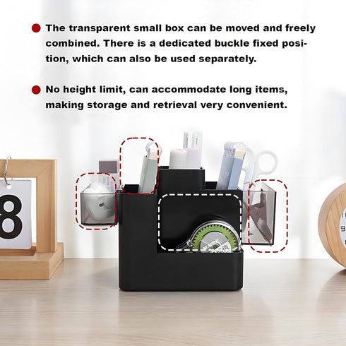 Desk Organizers Pencil Holder?4 Compartments+2 Removable Box, Pen Holder Storage for Office, Home, School, Classroom Accessories, Organization and...