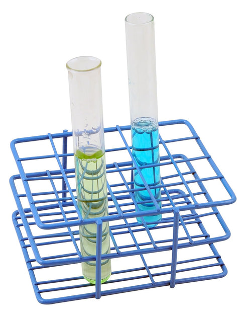 EISCO Blue Epoxy Coated Steel Wire Test Tube Rack, 20 Holes, Outer Diameter Permitted of Tubes 18-20mm or Less, 4 X 5 Format...