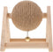ABOOFAN Cat Scratcher Toy with Sisal Ball Cats Scratching Rope Ball Interactive Rotatable Wood Pet Scratcher Toys Durable for Indoor Kitties to Gr...