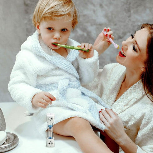 Weewooday 4 Pieces Toothbrush Timer for Kids 2 Minute Sand Timer Smile Pattern Tooth Brushing for Proper Tooth Brushing Boys Girls Oral Hygiene Pa...