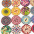 100pcs Mixed Random Flower Painting Round 2 Holes Wood Wooden Buttons for Sewing Crafting 20mm...