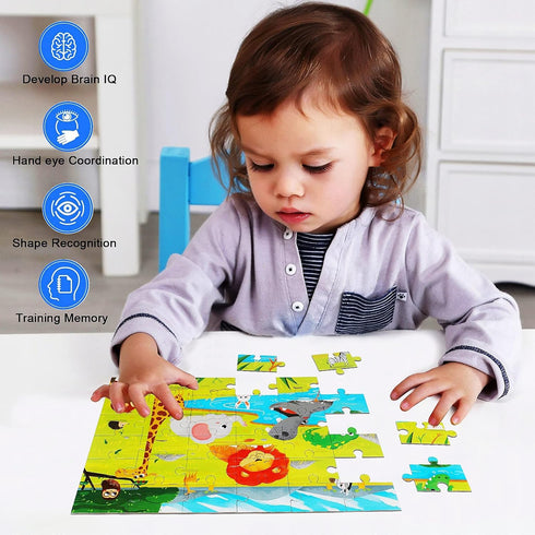 Puzzles for Toddler Ages 3-5 36 Pieces Kids Puzzles Ages 4-8 Animal Party Favor Birthday Gift Learning Jigsaw Puzzles, Educational Toys for Boys a...