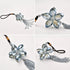 AuMoHall Crystal Flower Car Rear View Mirror Pendant Car Hanging Ornament Lucky Car Charm with Dangle Beads, Blue...