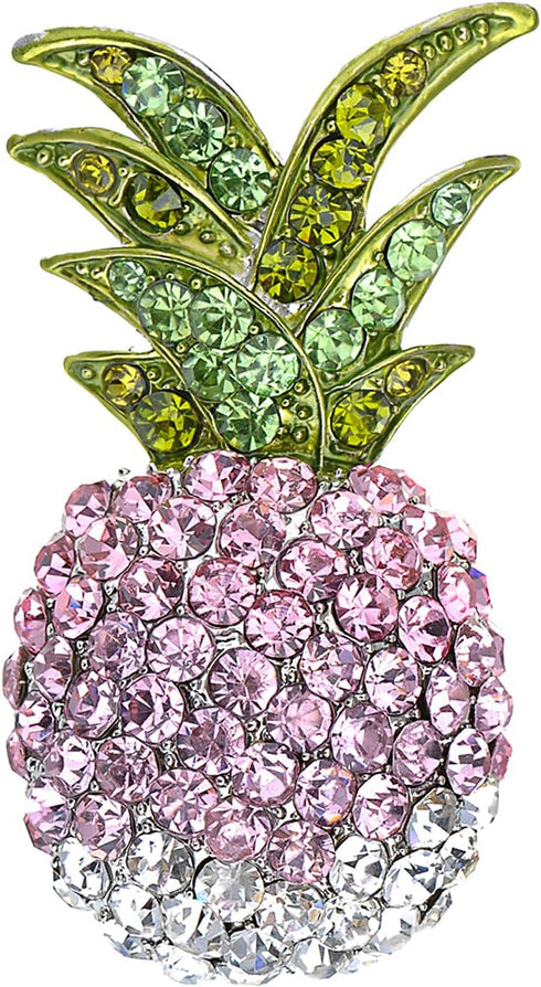 Alilang Elegant Ombre Rhinestone Tropical Pineapple Hawaiian Island Fruit Brooch Pin...