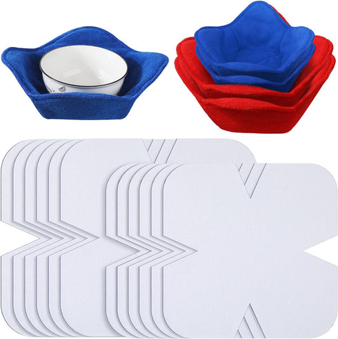 Tudomro Cozy Pre Cut Batting Microwave Quilt Batting Fabric Batting for Quilting Bowl Cozy Pattern Template Bowl Wrap Cut on Fold Template for Sew...