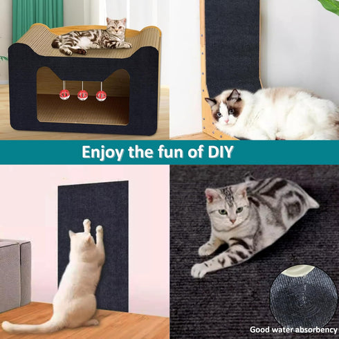 Cat Scratch Furniture Protector?78.7"x15.8"Cat Scratching Mat,Trimmable Self-Adhesive Cat Couch Protector,cat Wall Scratcher,Pad Replacement for C...