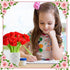 Gueevin 24 Pcs Flower Pens Gifts Mothers Day Artificial Rose Pens Creative Black Ink Pens Bulk Wedding Birthday Party Favors Office School Gift Su...