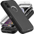 for iPhone Xs Max Case, Military Grade 3 in 1 Heavy Duty Shockproof/Drop Proof/Dust Proof Case with 2Pcs Tempered Glass Screen Protector (Black/Gr...