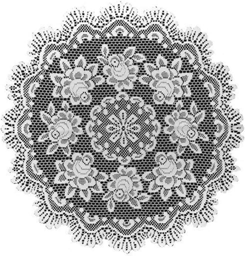 Heritage Lace Rose 30-Inch Round Table Topper, Off White...