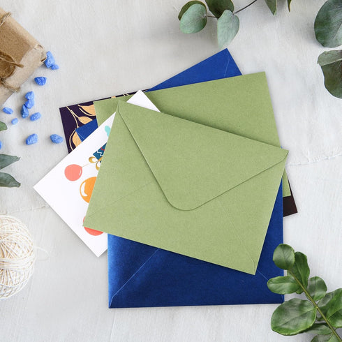 50 Pack 5x7 Envelopes,A7 Invitation envelopes V Flag 5.25 x 7 .25 for 5x7 Cards,Ideal for Invitations,Weddings,Parties,Greeting Cards,Photos(Sage ...