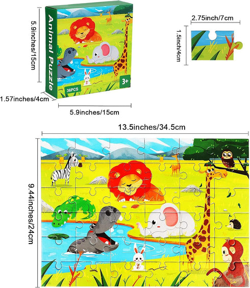 Puzzles for Toddler Ages 3-5 36 Pieces Kids Puzzles Ages 4-8 Animal Party Favor Birthday Gift Learning Jigsaw Puzzles, Educational Toys for Boys a...