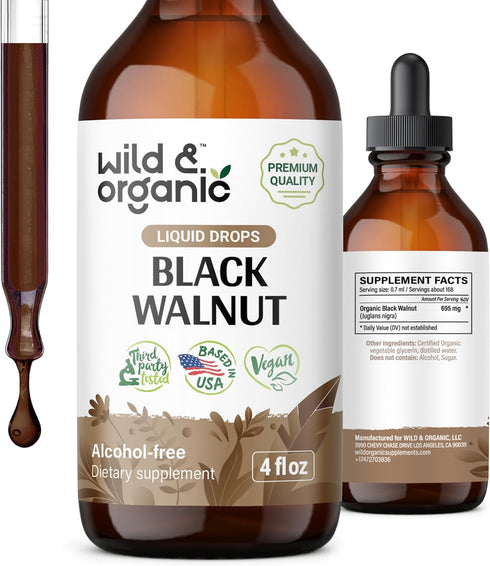 Black Walnut Tincture - Detox Cleanse w/Black Walnuts Organic - Black Walnut Hull Tincture for Digestive Health - Gut Cleanse Detox w/Black Walnut...