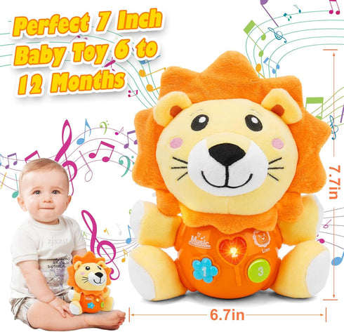 Baby Toys 6 to 12 Months - Infant Baby Musical Toy for 1 Year Old Boys & Girls - Cute Lion Plush Toys Newborn Toy 0 3 6 9 12 Month Best Gift...