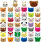 46 PCS Mini Animal Plush Toys Set Cute Small Animal Stuffed Toy Keychain for Party Favors Keychain Ornament for Goody Bag Easter Egg Stuffers Carn...