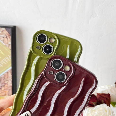 Caseative for iPhone 14 Case,Water Ripple Pattern Curly Wave Frame Soft Compatible with iPhone Case (Red,iPhone 14)...