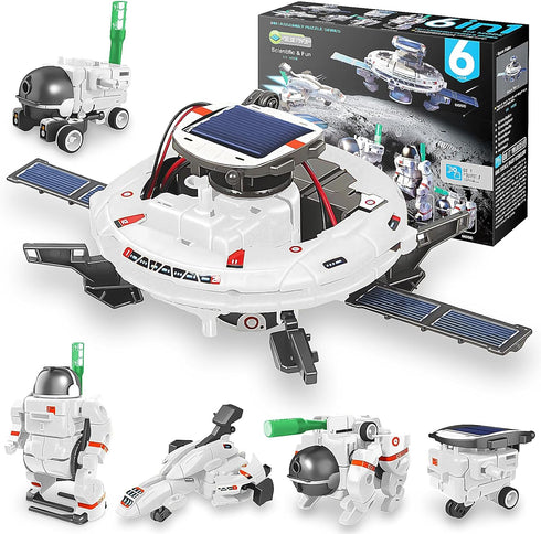 STEM Projects for Kids Ages 8-12 Solar Robot Kit 6-in-1 Space Toys for 10-Year-Old Boy Girl Gift Building Toys Science Kits Christmas Birthday Gif...