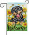 Welcome Spring Summer Rottweiler Dog Decorative Garden Flag, Sunflower Pet Yard Outside Home Decoration Dog Lover Gifts, Floral Flower Bee Seasona...