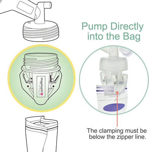 Maymom Breastmilk Storage Bag Adapters Compatible with Spectra S1, S2 Pumps ; 2 Duckbill Valves Included; Clear BPA Free Material; Boiling Water O...
