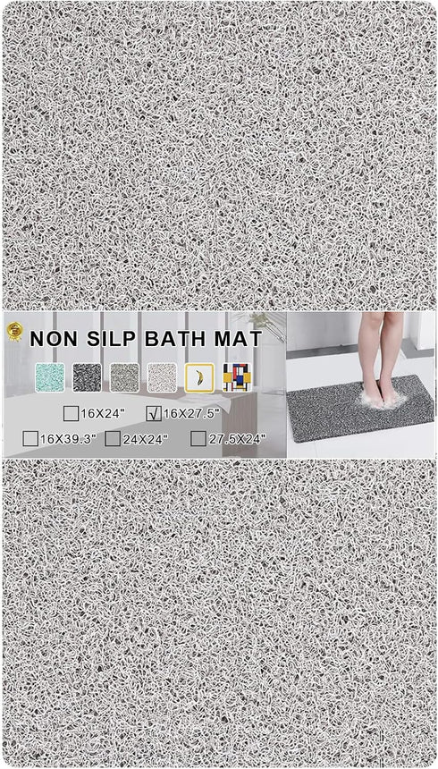 Nonslip Bathtub Mat, Anti Slip Bath Mat 0.6" Extra Thick, Quick Dry Bath Tub Anti Slip Shower Mat, Loofah Non-Slip Bath Mat for Tub Bathroom Pool ...