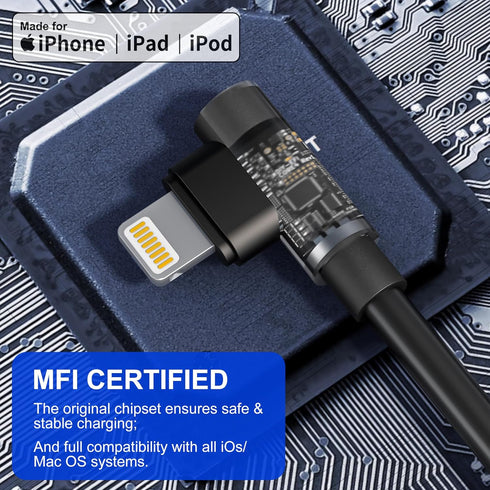 Coiled 90 Degree USB C to Lightning Cable for Apple Carplay(No Support iPhone 15 Carplay&Android Auto) MFi Certified Multi USB Coiled 90 Degree iP...