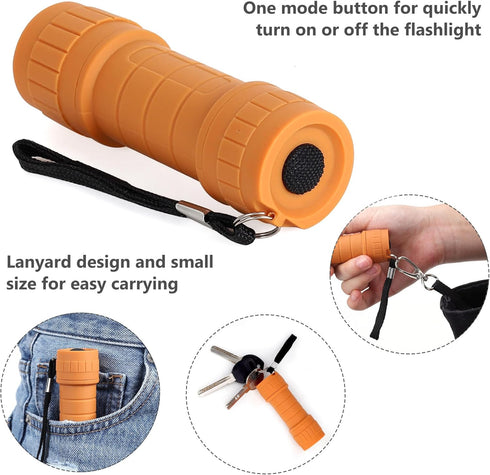6-Pack Small Flashlights Set, Super Bright 100 Lumen LED Flashlight Pack with 18-Piece AAA Batteries Included, Mini Flashlight for Kids, Outdoor F...