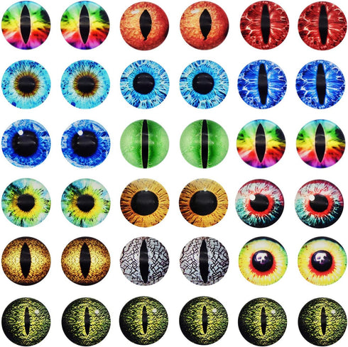 30MM 20PCS Dragon Eyes Glass Cabochon for Clay Doll Making Sculptures Props Craft Jewelry DIY Findings 1.18inches...