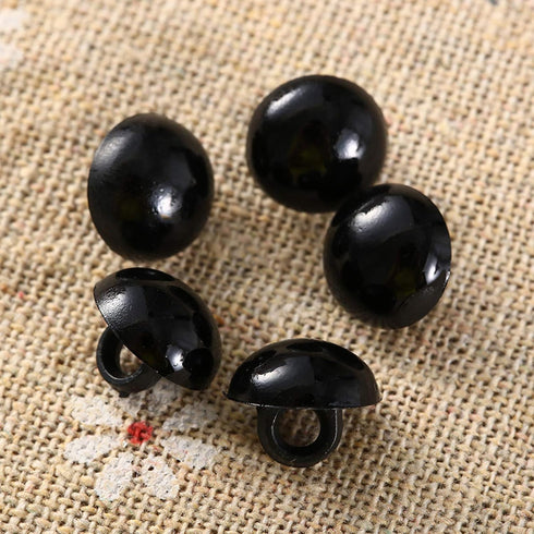 dophee 100Pcs Black Plastic Safety Eyes, DIY Craft Eyes Type Mushroom Domed Round Buttons Sewing Shank for Bear Amigurumi Crochet Puppet Plush Stu...