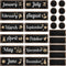 Gueevin 60 Pcs Industrial Chic Months of the Year Bulletin Board Set Holiday Monthly Headliners Employee of the Month Sign 12 Seasonal Monthly Hea...