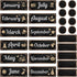 Gueevin 60 Pcs Industrial Chic Months of the Year Bulletin Board Set Holiday Monthly Headliners Employee of the Month Sign 12 Seasonal Monthly Hea...