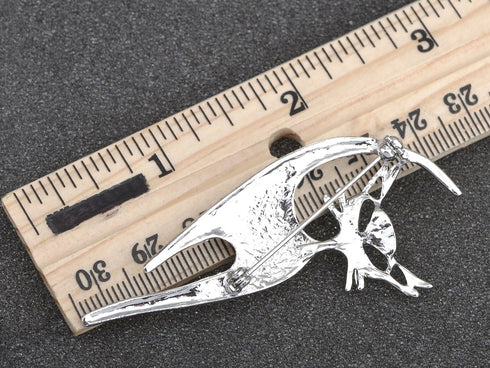 Alilang Silvery Tone Clear Crystal Colored Rhinestones Cat Kitten Cut Out Brooch Pin...