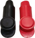 (Red & Black) 3/8" Stud Terminal Cover - Electrical Battery Connection Insulator (2 Pack)...