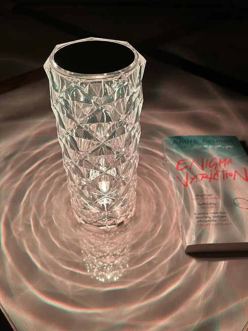 Remote &Touch Control Crystal Table Lamp 3 White and 16 RGB Color Atmosphere Light,Romantic LED Rose Diamond for Living Room Bedroom Party Festiva...