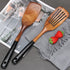 2 Pcs Best Wooden Spatula Set for Cooking Kitchen Slotted Turner Spatula Flat Wood Wok Spatula Non Stick Cooking Utensils for Frying Mixing Teak F...