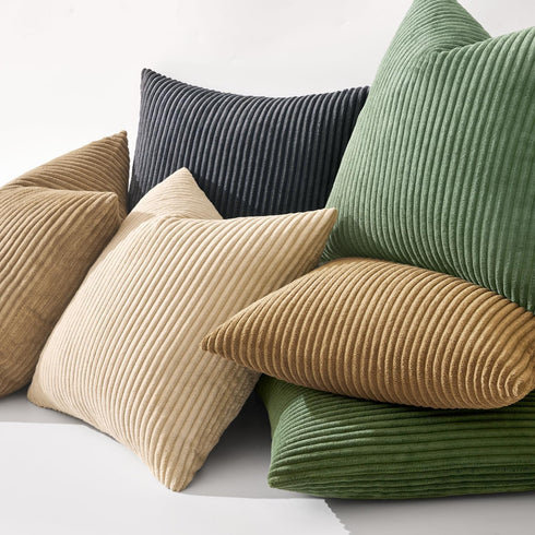 MIULEE Pack of 2 Corduroy Soft Soild Decorative Square Throw Pillow Covers Set Cushion Cases Pillowcases for Sofa Bedroom Car 18 x 18 Inch 45 x 45...