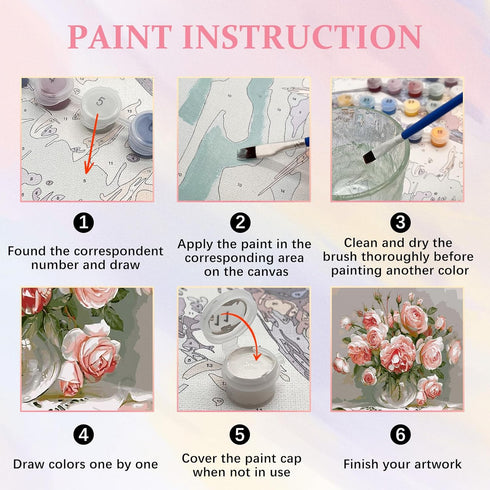 YIYUE Paint by Number for Adults Beginner, DIY Gift Canvas Painting Kits for Boys Girls, Horse Oil Painting Kit, DIY Acrylic Paint Adult Crafts fo...