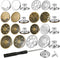 32 Sets Jeans Buttons Replacement, 17 mm and 20mm No-Sew Removable Metal Buttons Replacement Repair Combo Thread Rivets and Screwdrivers in Storag...