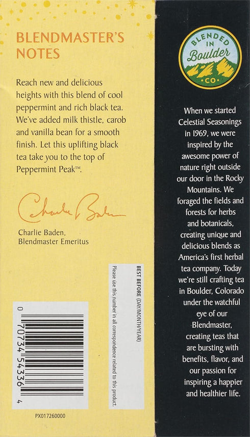 Celestial Seasonings Peppermint Peak Black Tea, 20 Tea Bags...