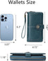 Womens Wallet Leather Large Capacity Card Holder Zipper Wristlet Wallets for Women-peacock blue...