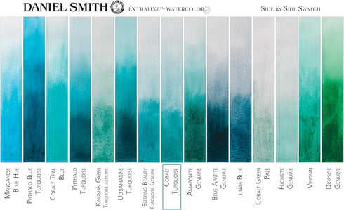 DANIEL SMITH 284600029 , Cobalt Turquoise Extra Fine Watercolor 15ml Paint Tube, 0.5 Fl Oz (Pack of 1)...