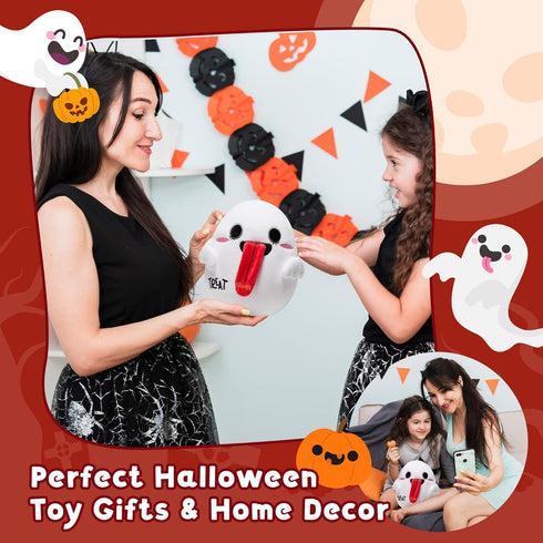 Halloween Ghost Plush Pillow - Cuddly Double-sided Ghostface Plush Doll,Trick or Treat, 9.4"Soft Ghost Stuffed Animal Toy Gifts for Boys Girls,Hal...