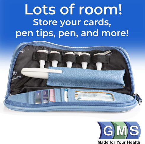 Dittibags Diabetes Travel Case - Insulin Pen Case and Wallet for Daily Essentials - Holds One Pen, Five Pen Tips, Photo ID, and Credit Cards with ...