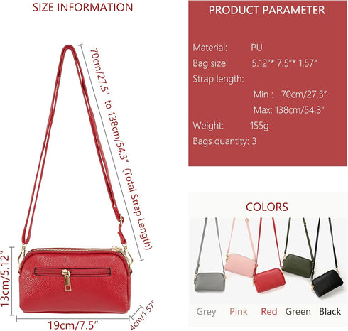 PORT&LOTUS Crossbody Bags for Women Small Purses for Women Cross Body Purse with Adjusted Strap...
