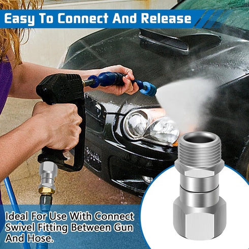 Boltigen 2Pcs M22-14mm Pressure Washer Swivel Fitting, Anti Twist M22 Male to Female Connector Joint, 360 Degree Kink Free Swivel Fitting for Pres...