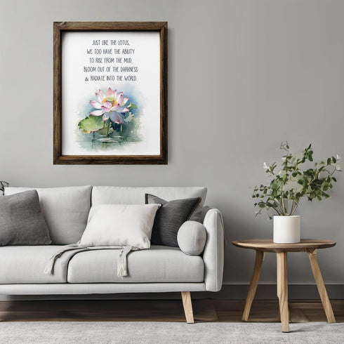 Posterizer 1 pcs-encouraging zen lotus flower positive quote-Floral & Botanical Art-Motivational & Inspirational Art-Decor for Home & Office- UNFR...
