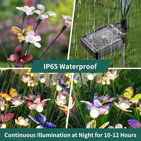 Solar Garden Lights, Solar Lights Outdoor Garden, Garden Lights Solar Powered, Decor for Garden, Yard, Patio, Pathway, IP65 Waterproof, Solar Butt...